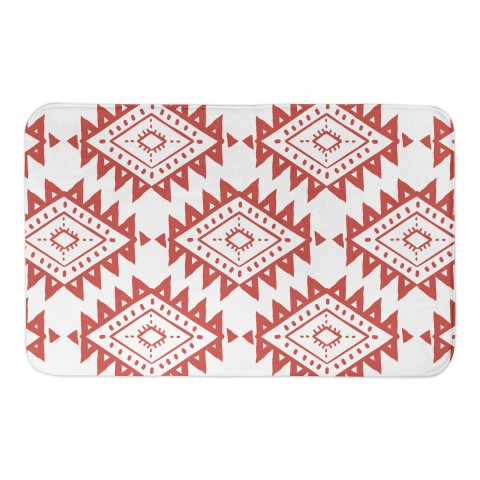 Rust Southwest Tribal Pattern 34x21 Bath Mat