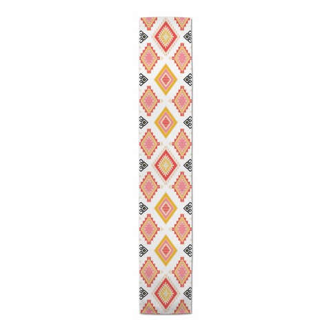Coral and Mustard Tribal Pattern Runner