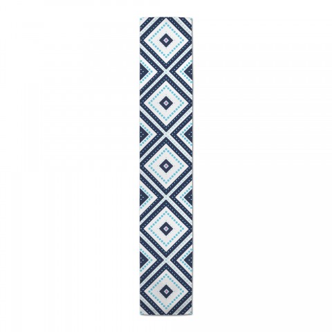Navy and White Diamond Dots Runner