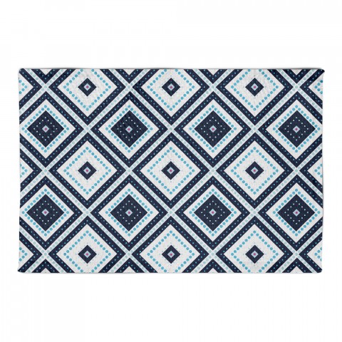 Navy and White Diamond Dots 2x3 Area Rug