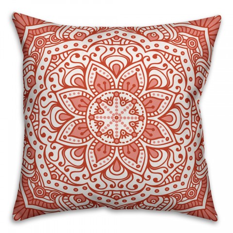 Coral Mandala 18x18 Spun Poly Pillow