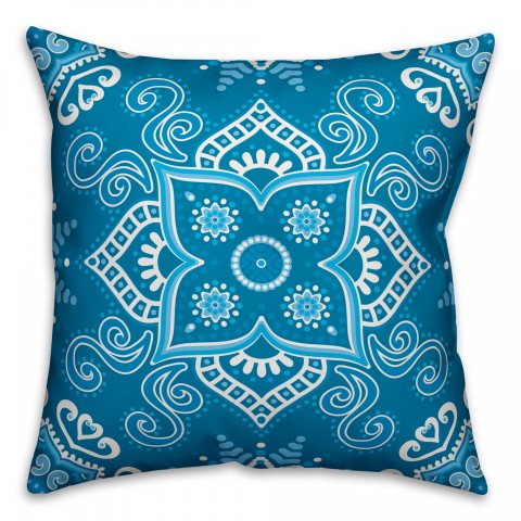 Blue Mandala 18x18 Spun Poly Pillow