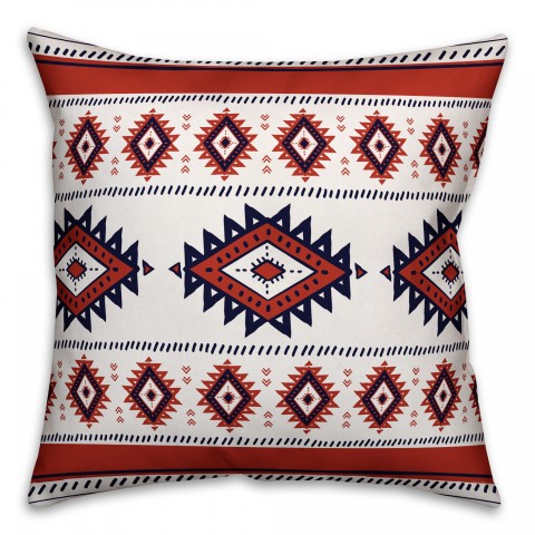 Rust Southwest Tribal Pattern 26x26 Spun Poly Pillow