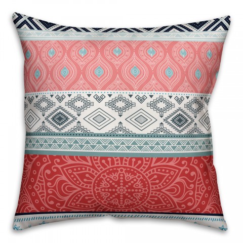 Multi Patterned Stripes 26x26 Spun Poly Pillow