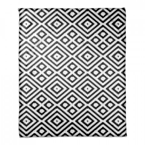 Black and White Diamond Pattern 50x60 Coral Fleece Blanket