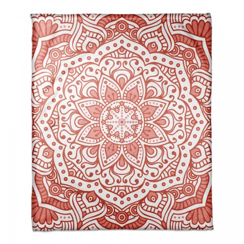 Coral Mandala 50x60 Coral Fleece Blanket
