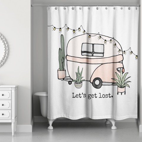 Let's Get Lost Camper 71x74 Shower Curtain