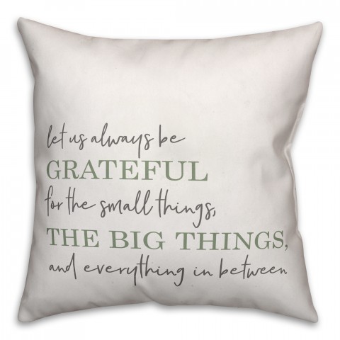 Grateful for All Things 18x18 Spun Poly Pillow