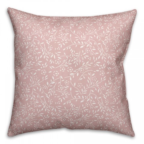 Delicate Blush Flowers 26x26 Spun Poly Pillow