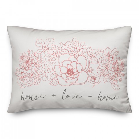 House Love Home 14x20 Spun Poly Pillow