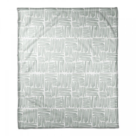 Sage Crosshatch Pattern 50x60 Coral Fleece Blanket