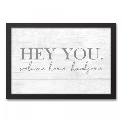 Hey You 12x18 Black Framed Canvas
