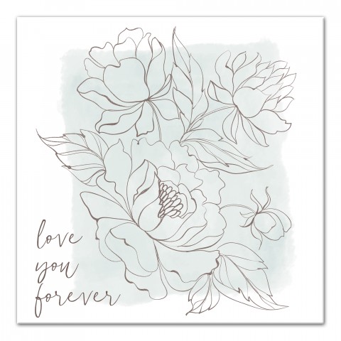 Love You Forever Flowers 16x16 Canvas Wall Art