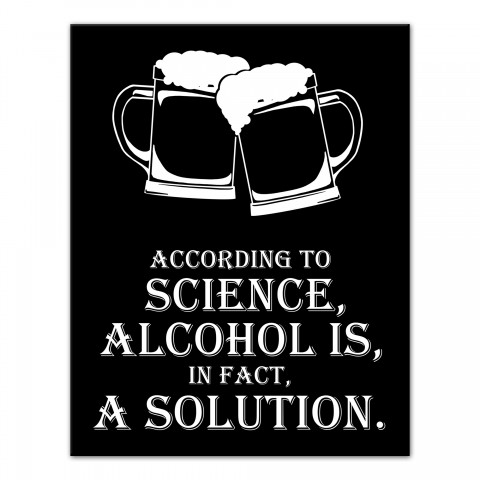 Science & Alcohol 11x14 Canvas Wall Art