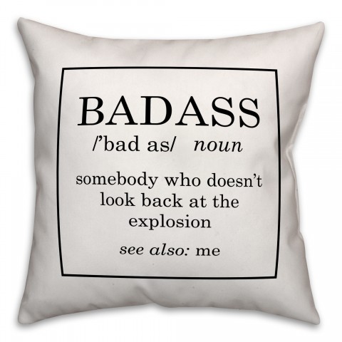 Badass Definition 18x18 Spun Poly Pillow