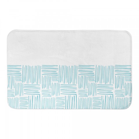 Teal Crosshatch 34x21 Bath Mat