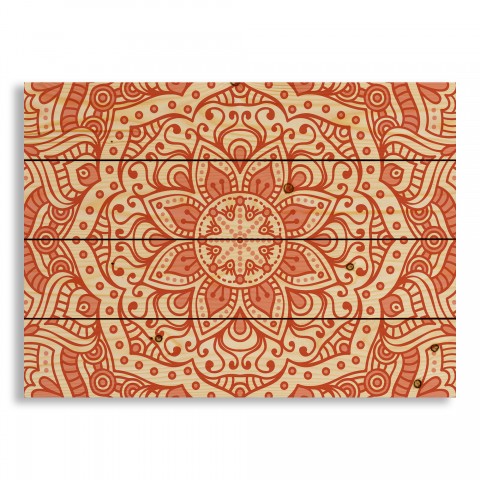 Orange Mandala 20x14 Pallet Wood Art