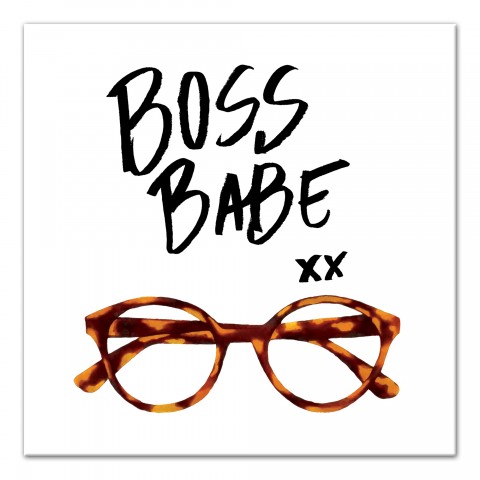 Boss Babe Glasses 12x12 Canvas Wall Art