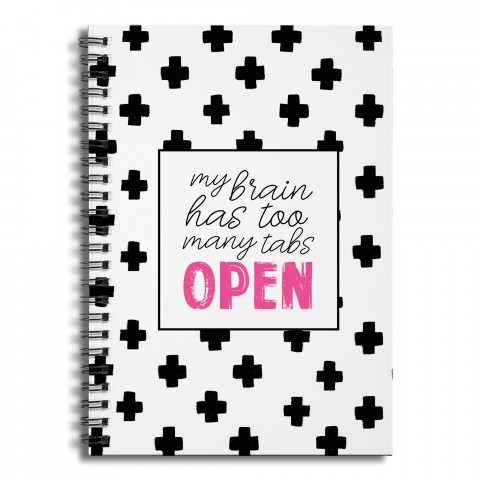 My Brain Has too Many Tabs Open 6x8 Ruled Spiral Notebook