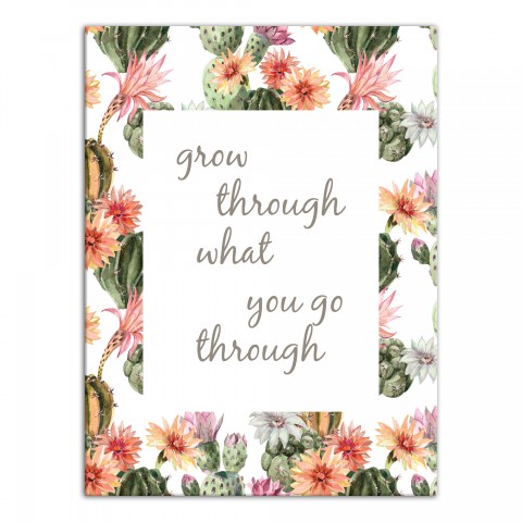 Grow Through What You Go Through 11x14 Canvas Wall Art