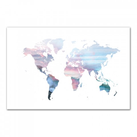 Pastel World Map 24x36 Canvas Wall Art