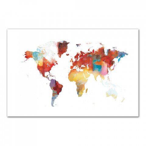 Colorful World Map 24x36 Canvas Wall Art