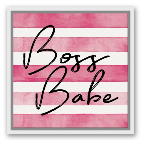 Boss Babe 16x16 White Floating Framed Canvas