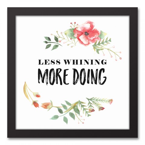 Less Whining, More Dong 12x12 Black Framed Canvas