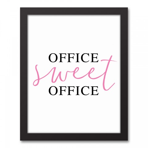 Office Sweet Office 11x14 Black Framed Canvas