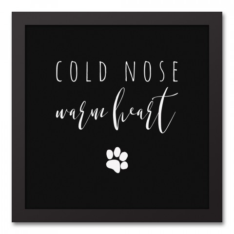 Cold Nose, Warm Heart 12x12 Black Framed Canvas