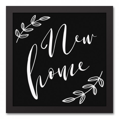 New Home 12x12 Black Framed Canvas