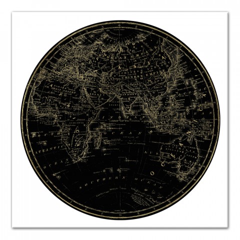 Globe Circle Print 3 24x24 Canvas Wall Art