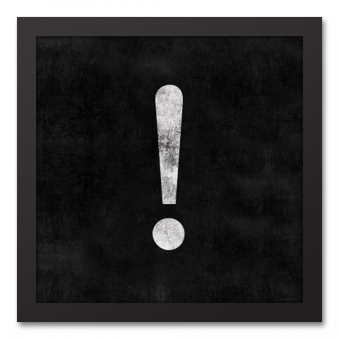 Vintage Exclamation Point 12x12 Black Framed Canvas