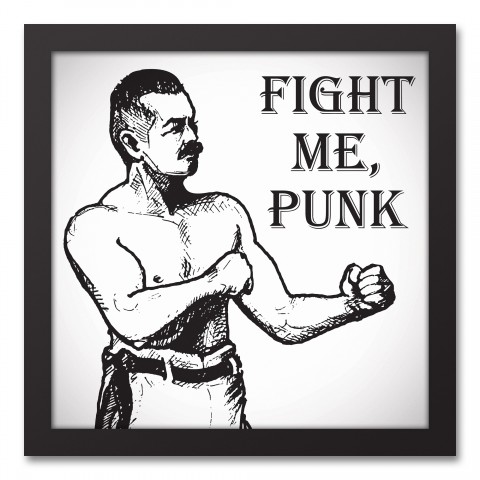 Fight Me Punk 12x12 Black Framed Canvas