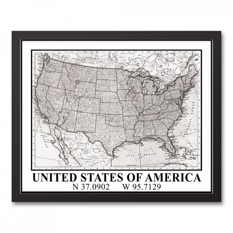United States of America 16x20 Black Framed Canvas