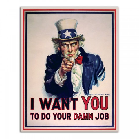 Uncle Sam Humor 11x14 Canvas Wall Art