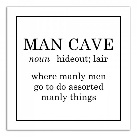 Man Cave Definition 12x12 Canvas Wall Art