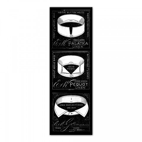 Vintage Shirt Collars Diagram 12x36 Canvas Wall Art