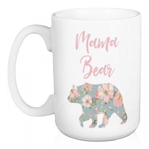Mama Bear Pastel Floral 15 oz Mug