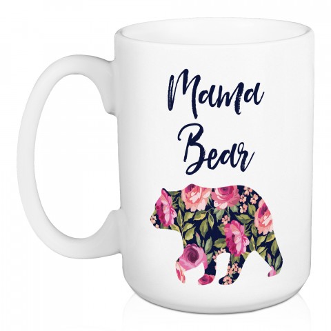 Mama Bear Pink Rose 15 oz Mug