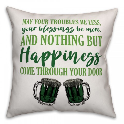 Stripes Irish Blessing 18x18 Spun Poly Pillow
