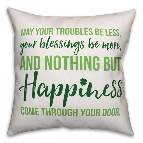 Buffalo Check Irish Blessing 18x18 Spun Poly Pillow