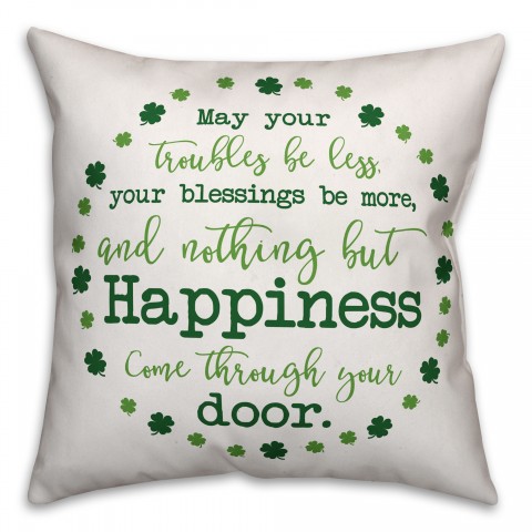 Buffalo Check Irish Blessing 18x18 Spun Poly Pillow