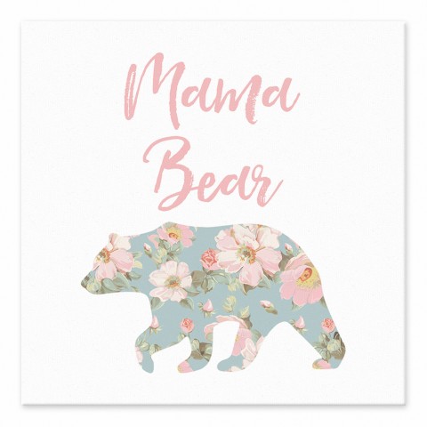 Mama Bear Floral 6x6 Tabletop Canvas