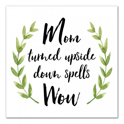Mom Spells Wow 12x12 Canvas Wall Art