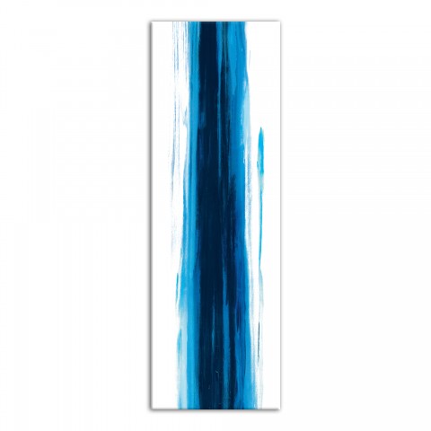 Blue Wash Abstract 12x36 Canvas Wall Art