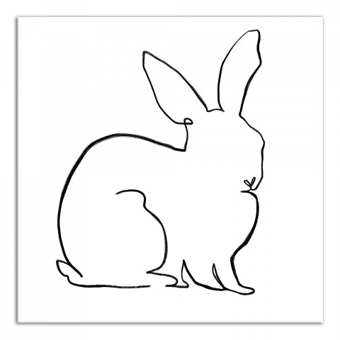 Simple Rabbit Sketch 16x16 Canvas Wall Art