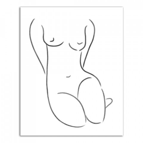 Simplified Nude Woman 16x20 Canvas Wall Art