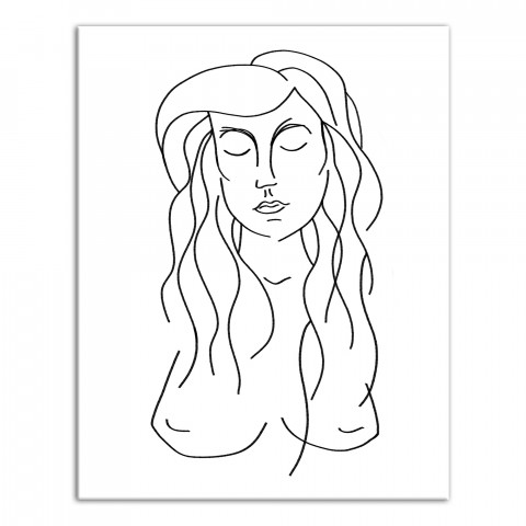 Elegant Woman Sketch 11x14 Canvas Wall Art