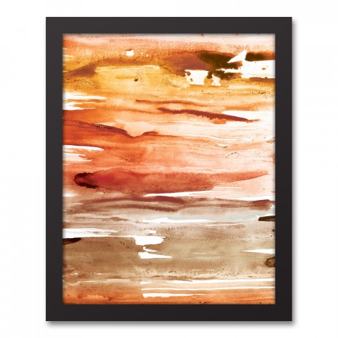 Manufactured Sunset Abstract 11x14 Black Framed Canvas